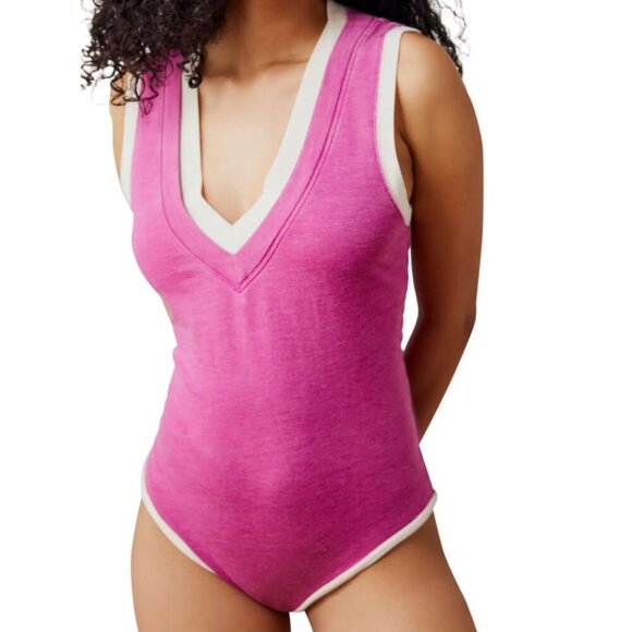 Free People Intimately Cozy Girls Tank Bodysuit Pink Size Small - Picture 1 of 10